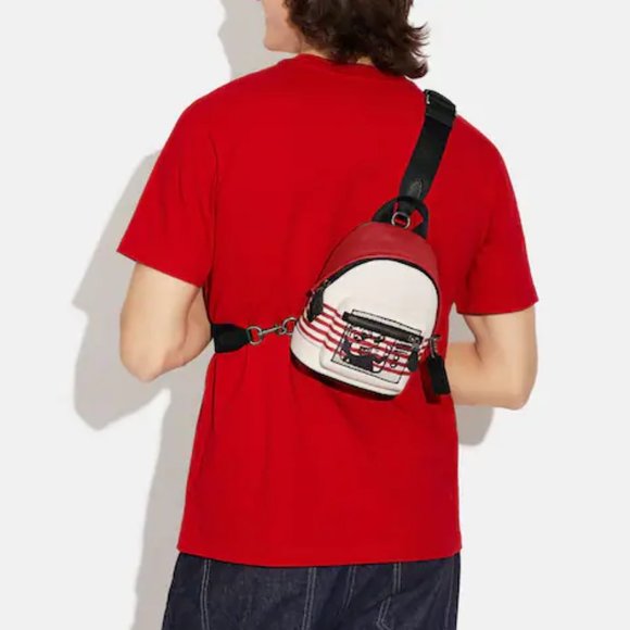 ❤️🐭 Coach Disney Mickey Mouse X Keith Haring Small West Backpack Crossbody - Picture 2 of 11
